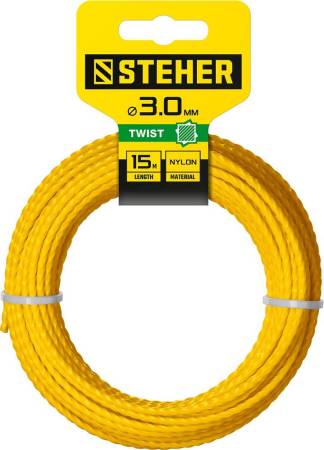Леска для триммера квадрат d3,0ммх15м STEHER