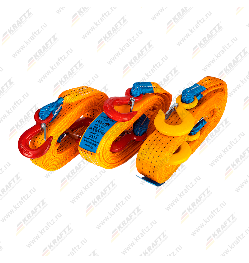 Ремень буксировочный с двумя крюками 5тнх5м