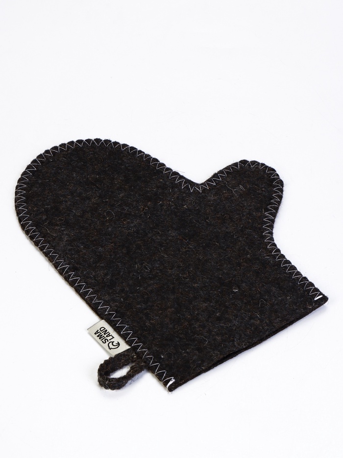 Рукавица для бани, шерсть 100% серая