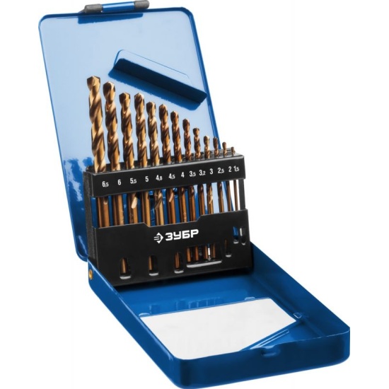 Набор сверл по металлу класс А 1,5-6,5мм 13шт ЗУБР КОБАЛЬТ