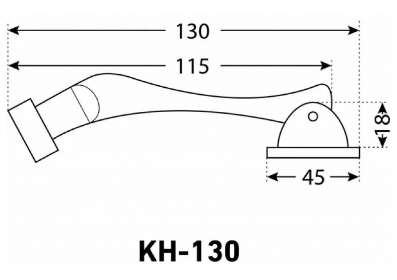 Фиксатор дверной КН-130 BR козья ножка АЛЛЮР бронза