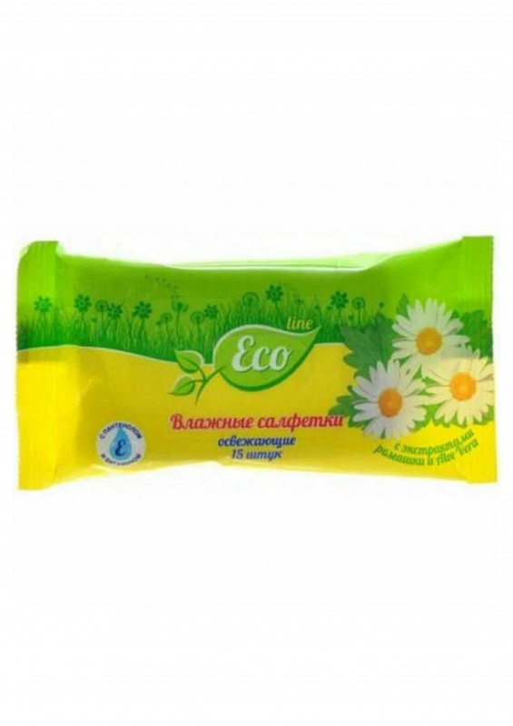 Салфетки влажные ECOLINE Русалочка 15шт