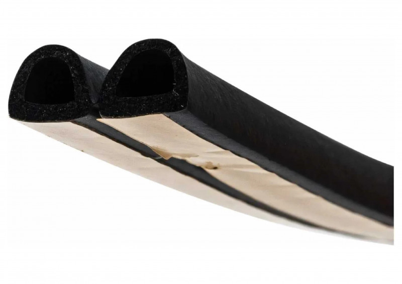 Уплотнитель бытовой резиновый WALLS D-профиль самоклеющийся черный 10м