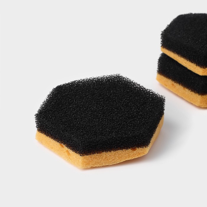 Губки для мытья тефлоновой посуды 3шт