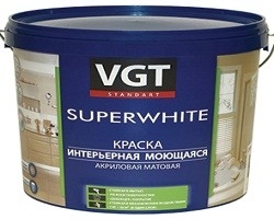 Краска ВД VGT супербелая 15кг