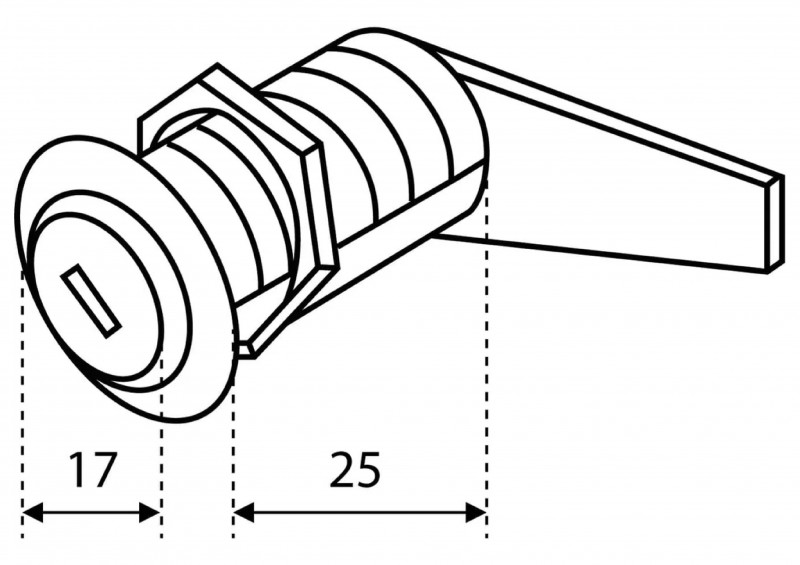 Замок почтовый врезной 25мм 2 ключа ЗП Стандарт