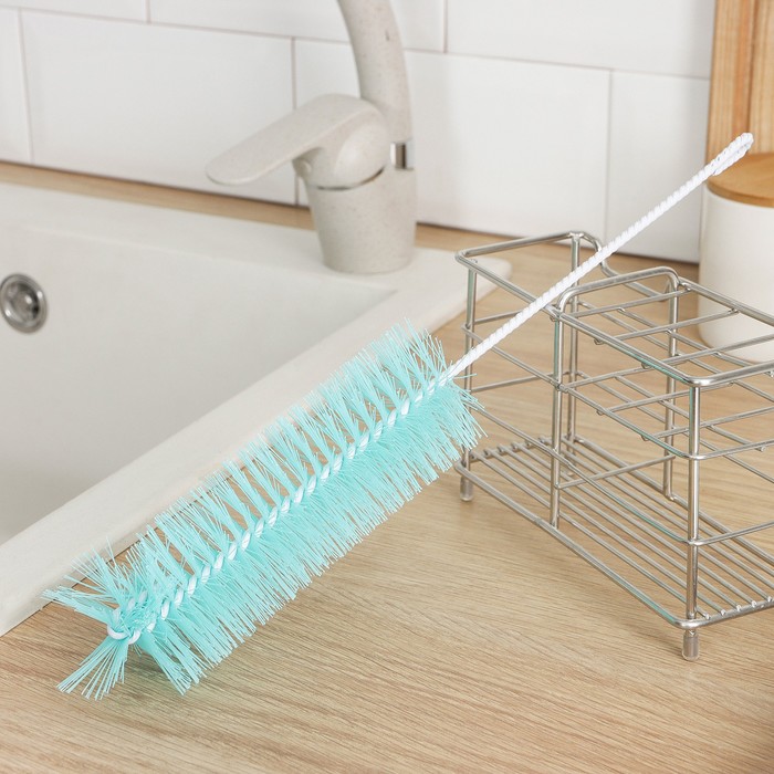 Ершик для посуды 30х5см, цвет микс